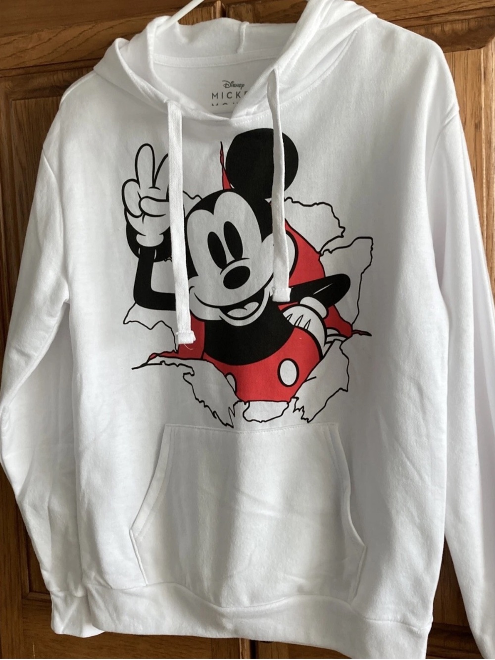Disney  3XL  Basketball White Crewneck Sweatshirt with Red & Black Mickey Graphi